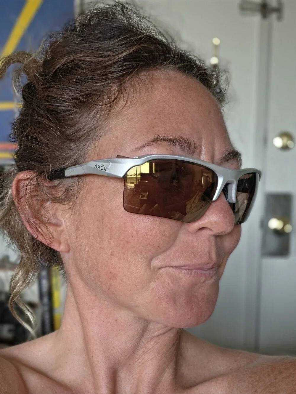 ROKA TL-1 Performance Sports Sunglasses with Matte Silver Frame Brown Lenses
